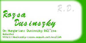 rozsa dusinszky business card